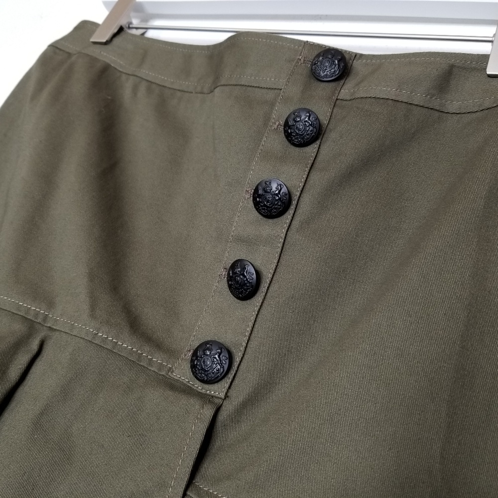 Veronica Beard Army Green Ruffle Mini Skirt - Picture 3 of 8